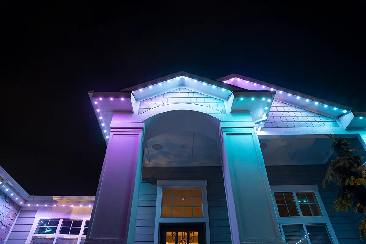 House with festive lights